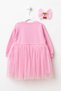 Girl's Dress with Tulle and Embroidery Detail and Buckle - 3