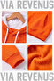 Why Not? Printed Unisex Orange Wide Fit Hoodie Sweatshirt - 3 Thread Fleece Hood Lining with White Thread Detail - 2