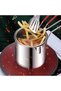 Portable Stainless Steel Frying Pan Set - Mini Shrimp Fryer with Stainless Steel Strainer Pan and Lid - Suitable for Home Kitchens - 2