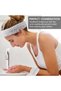 Spa headband, wrist washband set, face wash bracelet, soft elastic headband and bracelet, facial care, women's face washband (pink, gray) - 3