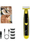 IPX5 waterproof men's pubic hair shaver, comes with 4 accessory combs, 700mAh battery, and electric beard trimmer. - 2