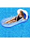 Water Hammock Inflatable Pool Float Lounge Chair Vacation Float with Awning for Summer Parties Beaches Water Activities 160*90 cm Blue - 4