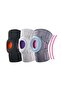 Compression Knee Brace with Silicone Straps, Sports Knee Brace, Usable on Calves and Lower Back, One Size Fits All, Unisex (Light Gray) - 2