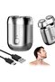 Portable Waterproof Wet & Dry Mini Electric Shaver with Magnetic Protective Cap (Silver) - 2