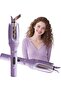 Automatic curling iron, rotary curling iron, 4 temperature settings with display, 40-second rapid heating, anti-tangle, anti-scalding, purple.