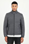 Men's Slim Fit Hooded Anthracite Coat