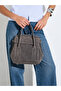 Grey Microsuede Handbag - 2