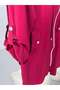 Hooded Zippered Cap with Sleeve Epaulet Detail in Burgundy - 2