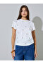 White Regular Fit Peach Print T-Shirt - 3