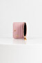 Womesy Genuine Leather Stitched Card Holder Pink - 5