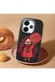 Redmi 13 Compatible Case Camera Protector Black Silicone Couple Phone Case Girl Patterned - 2