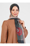 Retro Patterned Shawl - Khaki