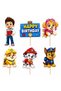 6-Piece Paw Patrol Themed Cake Picks Happy Birthday Dog Patrol Cake Decoration - 2