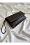 Simple Model Clutch Bag, Portfolio Bag, Handbag Bitter Brown - 3