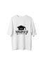 Women's Oversize Graduation Themed Graphic Printed 100% Cotton Short Sleeve Relaxed Fit T-Shirt Casual Stylish - 2