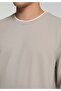 Regular Fit Round Neck Jacquard Men's Brown T-Shirt - 4
