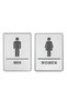 Set of 2 Aluminum Braille Braille Alphabet and Embossed Toilet Direction Signs for the Visually Impaired (15X20 cm)