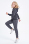 Girl's Plain Kangaroo Pocket Hooded Tracksuit Set - 2
