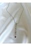Women's Silver Color Stone Starry Steel Y Necklace - 3