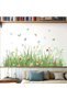 Grass Flowers Butterfly Wall Decal Sticker, 127 × 43 cm | Spring Garden Vinyl Wall Sticker with Ladybird & Dragonfly, Removable Baseboard Border for Living Room, Bedroom & Home Décor