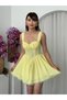 Women's Sari Mini Dress with Strappy Bodice Detail and Lace Trim - 4