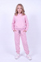 2-Piece Girls' Plain Kangaroo Pocket Hooded 4-Piece Tracksuit Set - 3