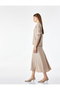 Normal Waist Midi Flared Satin Skirt - 2
