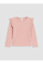 Crew Neck Ruffle Girl's T-Shirt