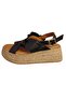 K8623104 Women's Genuine Leather Jute Look Padded Sole Daily Sandals - 2