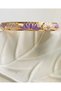 Steel Bracelet - Lila-Cream Color Bracelet with Lotus Flowers and Clamps - 4