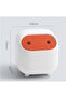 Mini desktop trash can with print, white - 5