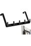 Sturdy door hook, 5 hooks, black