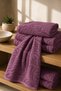 La Notte Flora Queen Velvet Shower Towel Plum 70X150 cm - 5