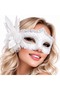 White Feathered Venetian Luxury Ball Mask () Ilkel-Grp9Y84