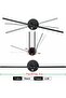 Bathroom Wall Light with Switch, 2 Bulbs, 12W, LED for Bathroom Mirror 73cm, Double LED Light, 300° Adjustable Arm (Black 3000K) - 2