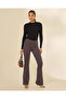 Women Charcoal Flared Knit Leggings - 2