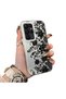 Samsung Galaxy S22 Ultra Compatible Elegant Black Lace Flower Pattern Case, High Quality Case - 2