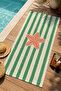 Retro Green Striped Starfish Patterned 70X150 Beach Towel - Digital Printed Fade-Resistant Bath Towel - 4