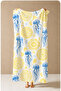 Retro Yellow Sun Blue Jellyfish Patterned 70X150 Beach Towel - Digital Printed Fade-Resistant Bath Towel - 4
