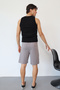 Men's Adjustable Waist Zipper Pocket Shorts Ash - 26Y 2291 - 5