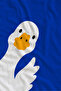 Modern Minimal White Goose Figured Navy Blue Patterned 70X150 Beach Towel - Cotton Bath Towel - 3