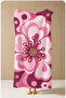 Retro Psychedelic Pink Large Floral and Wave Pattern 70X150 Beach Towel - Cotton Bath Towel - 5