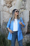 Blue Wool Effect Blazer - 2
