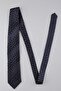 Navy Blue Small Pattern Italian Silk Pleated Tie Est236 - 5