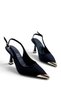 Gold Metal Accessory Detailed Heeled Shoes Stiletto Black 9 cm - 5