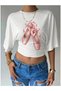 Women's Lycra Bat Sleeve Crop T-Shirt, Fitted at the Waist, Stretchy Fabric