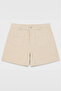 Women's Ecru High Waist Lycra Jean Shorts