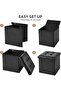15 inches Storage Ottoman Cube, Foldable Storage Boxes Footrest Step Stool, Padded Seat for Dorm Liv - 6