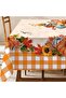Hexagonal star pattern autumn tablecloth, 152 x 213 cm; rectangular autumn tablecloth; orange pumpkin pattern autumn tablecloth,...