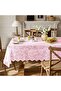 Pink lace tablecloth, rectangular, 150cm x 200cm, embroidered phoenix tail pattern, outdoor parties, receptions, banquets, baby s...